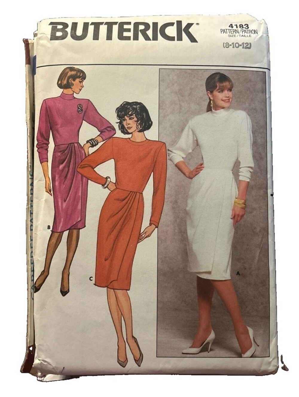Vintage Butterick 4183 Misses' Bodysuit Top Skirt Sewing Pattern 8-10-12 Uncut